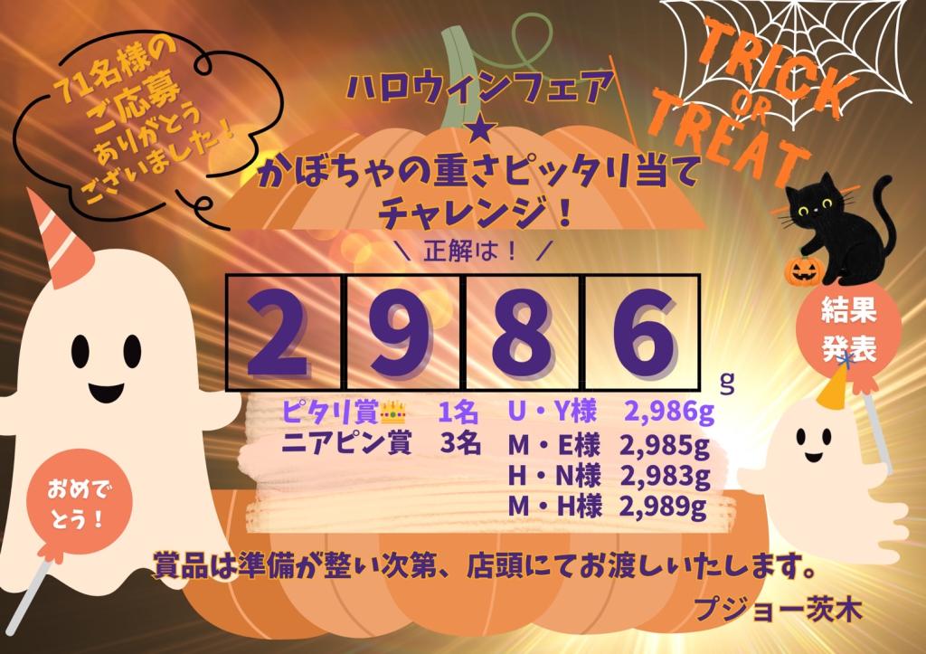 かぼちゃの重さ🎃結果発表！！